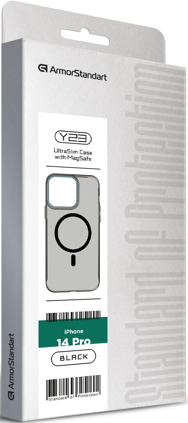 Чехол ArmorStandart Y23 MagSafe для Apple iPhone 14 Pro Transparent Black (ARM68333) фото 