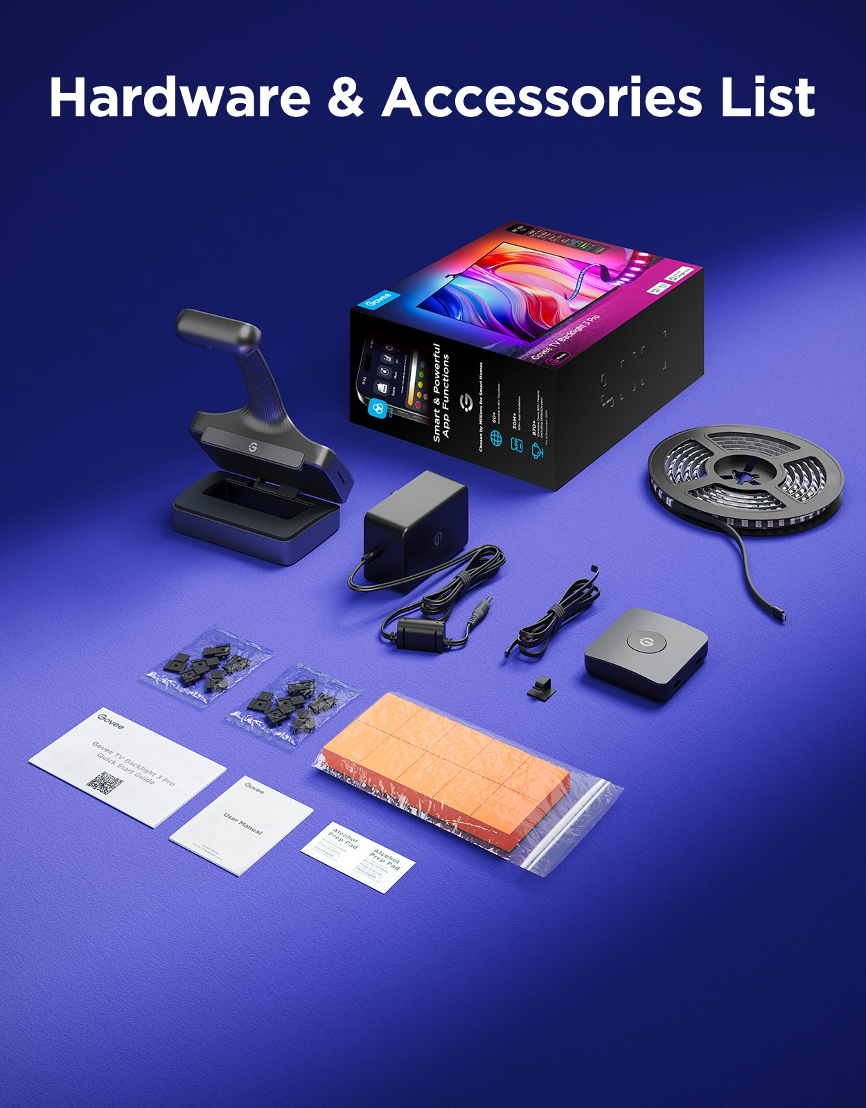 Набір адаптивного підсвічування Govee H66A0 TV Backlight 3 Pro 55-65', RGBIC (R2A80C11)фото