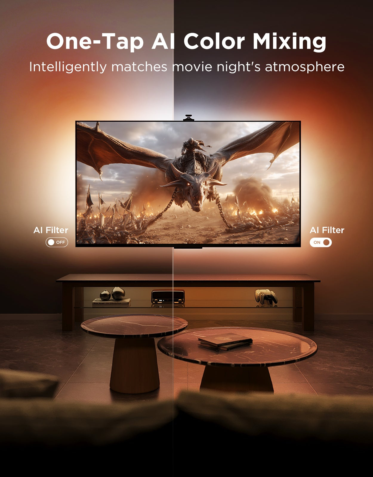 Набір адаптивного підсвічування Govee H66A0 TV Backlight 3 Pro 55-65', RGBIC (R2A80C11)фото