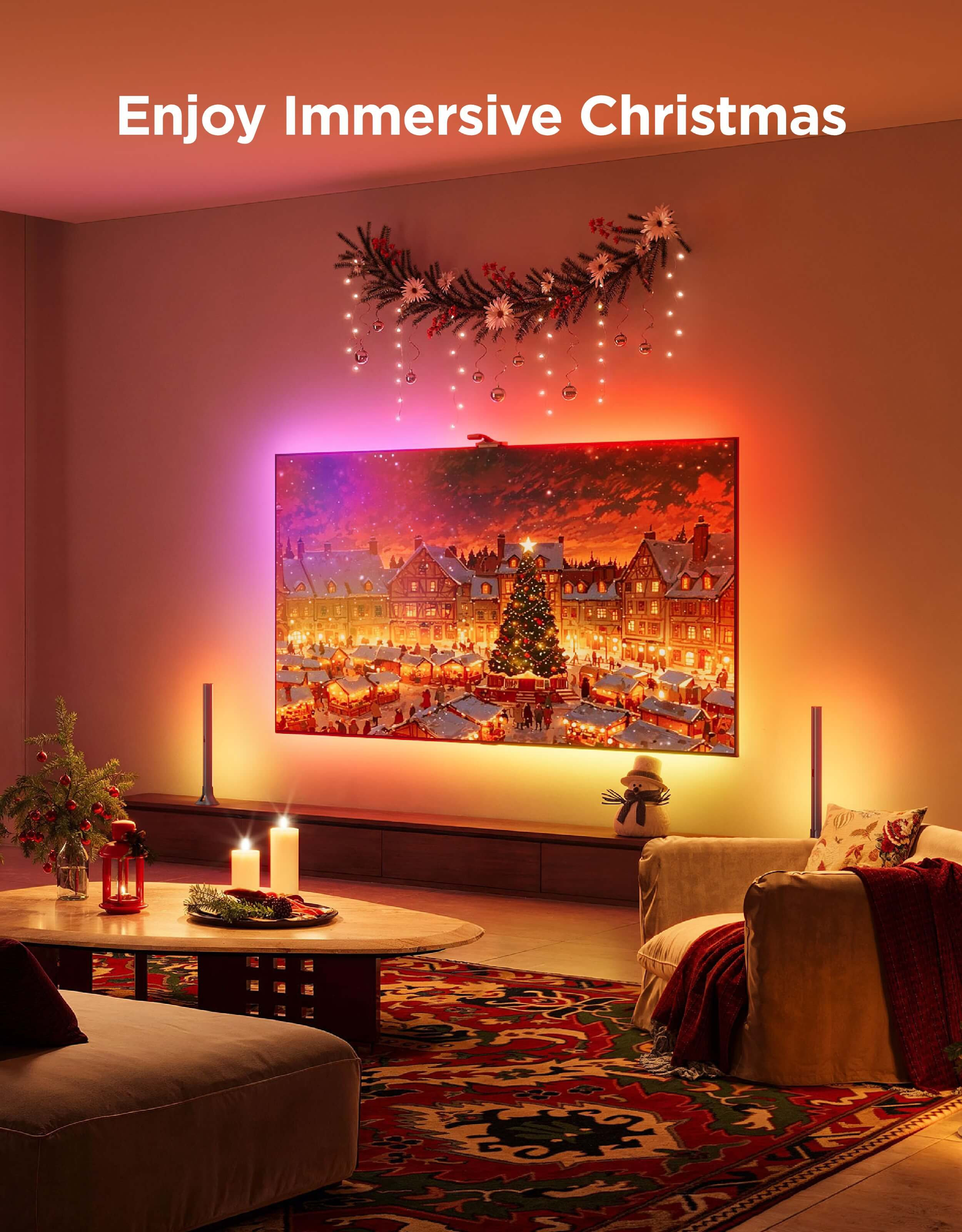 Набір адаптивного підсвічування Govee H66A1 TV Backlight 3 Pro75-85', RGBIC (R2A81C11)фото