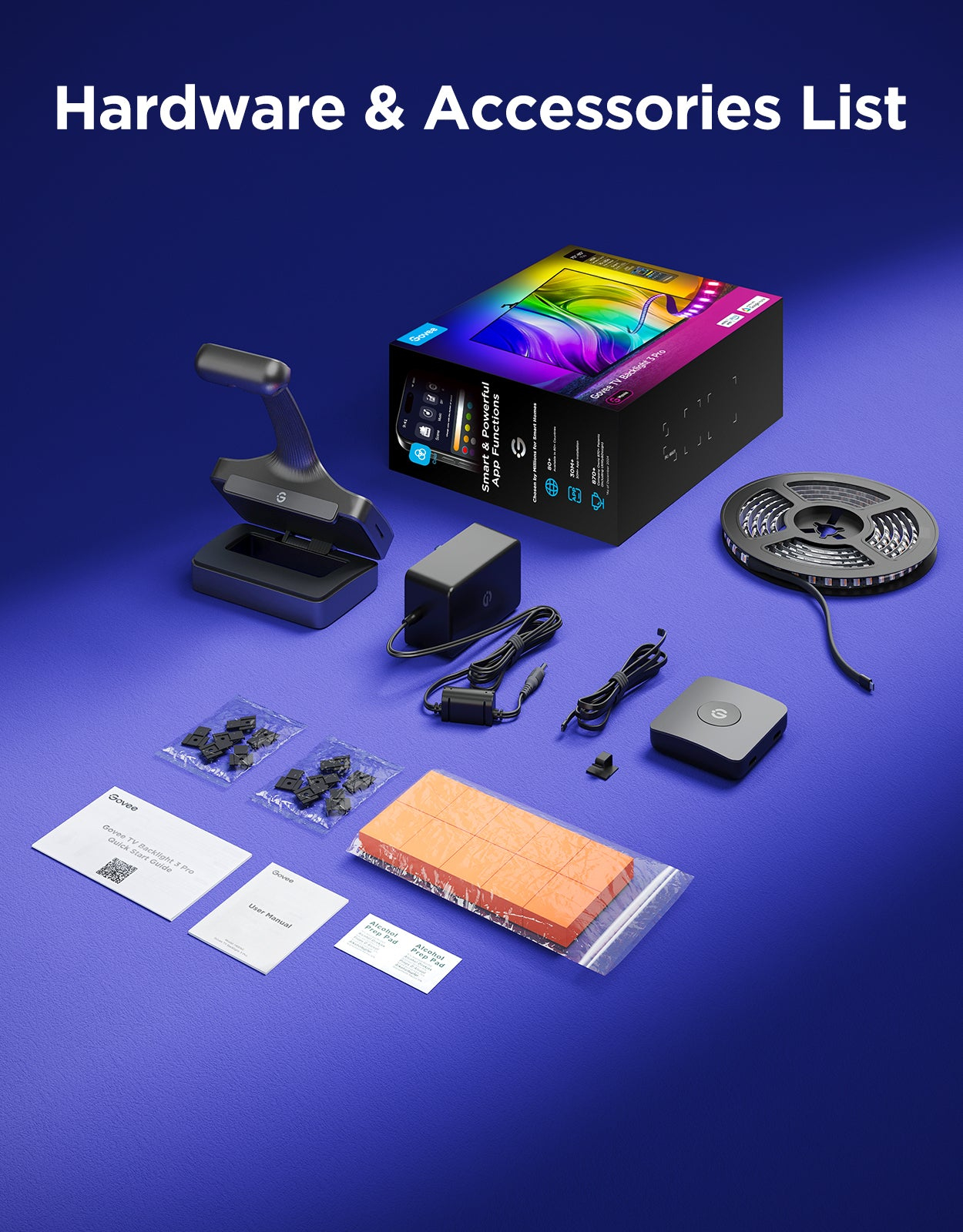 Набір адаптивного підсвічування Govee H66A1 TV Backlight 3 Pro75-85', RGBIC (R2A81C11)фото