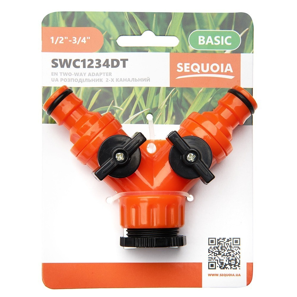 Коннектор для шланга SEQUOIA SWC1234DT двухклапанный 1/2'-3/4' (SWC1234DT) фото 2