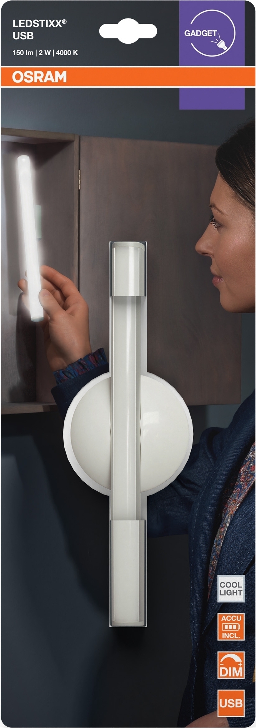 Светильник с аккумулятором OSRAM LEDSTIXX 2Вт, 150Лм, серый (4099854497599) фото 5