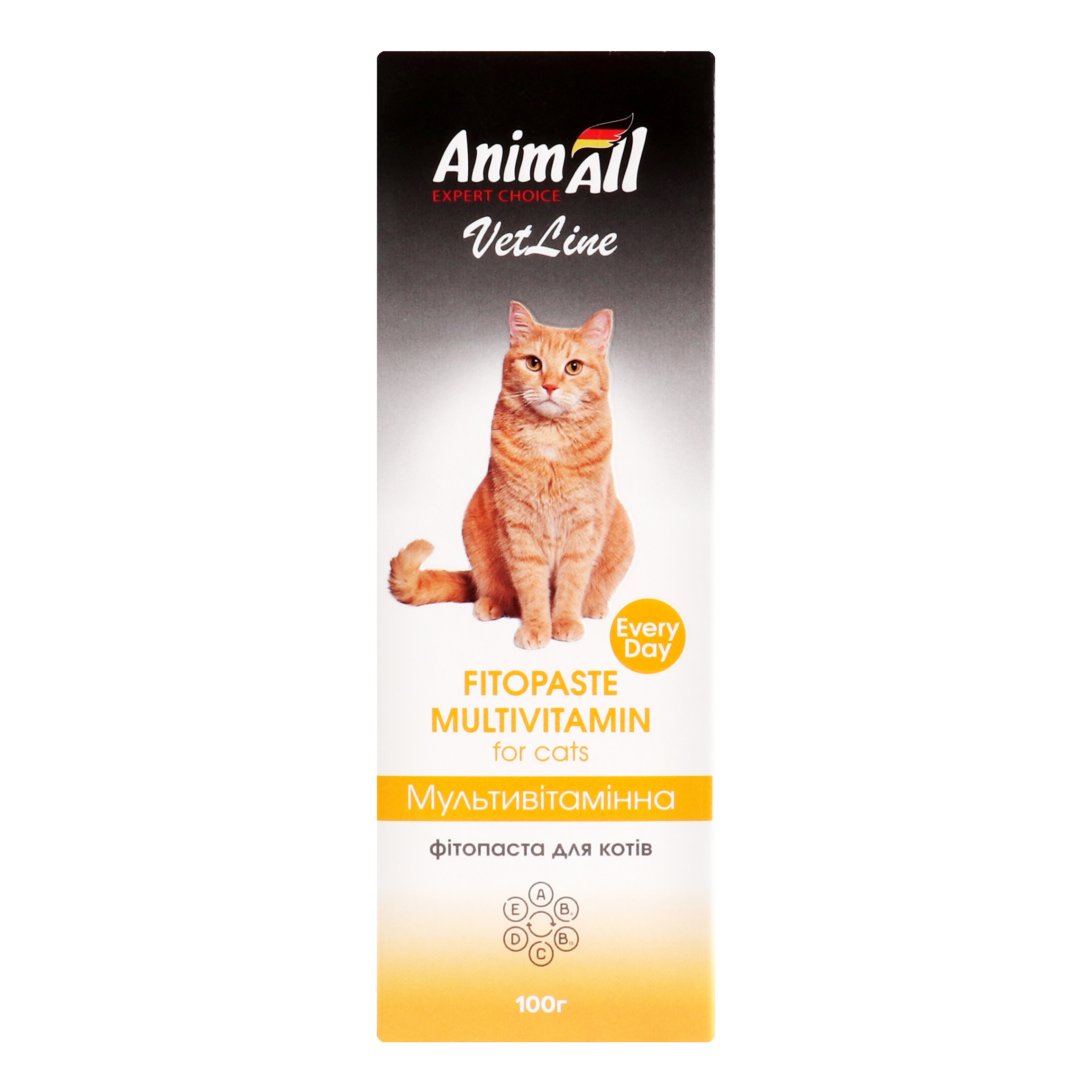 Фітопаста для котів AnimAll VetLine Fitopaste Multi-vitamin Мультивітамінна 100 гфото2