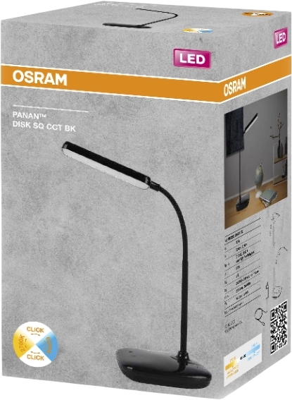 Лампа настільна Osram Panan Disk SQ 12W, чорний (4099854475153)фото