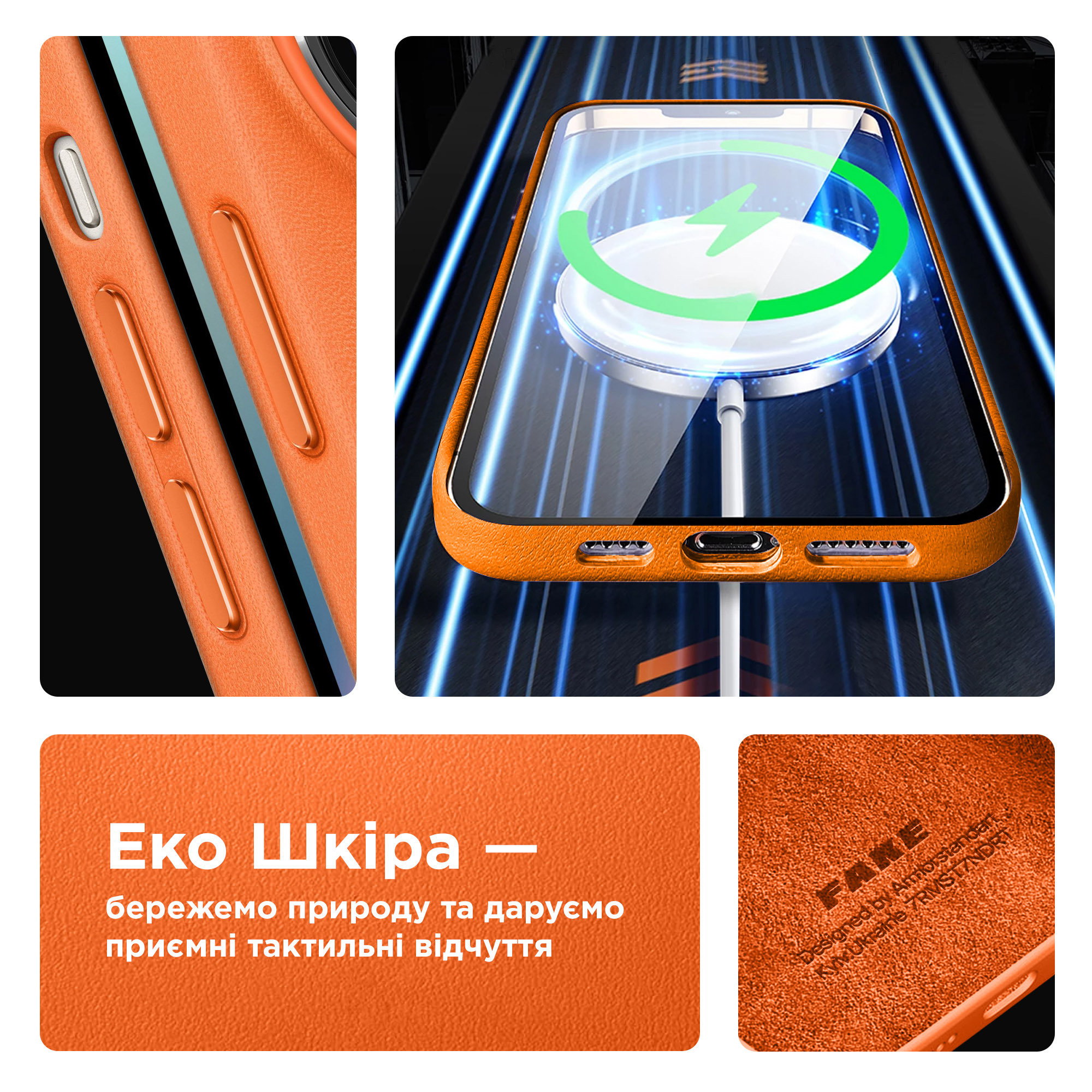 Чехол ArmorStandart FAKE Leather Case для Apple iPhone 14 Golden Brown (ARM64457) фото 