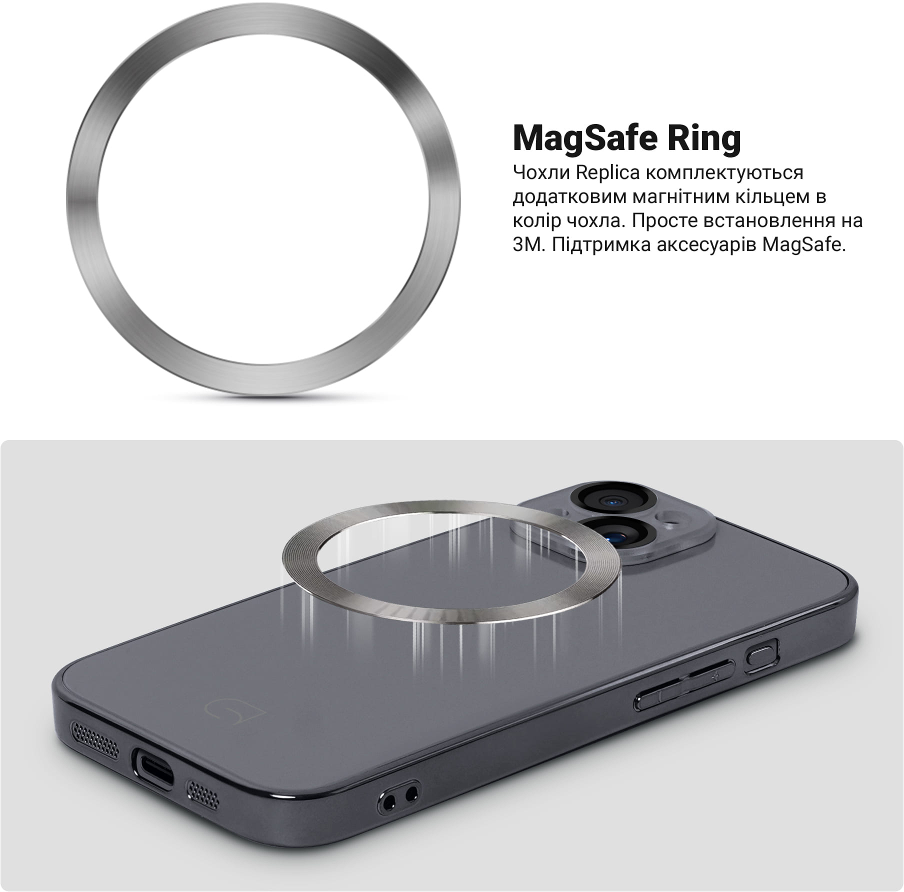 Чохол ArmorStandart Replica MagSafe для Apple iPhone 14 Titanium Grey (ARM76219)фото4