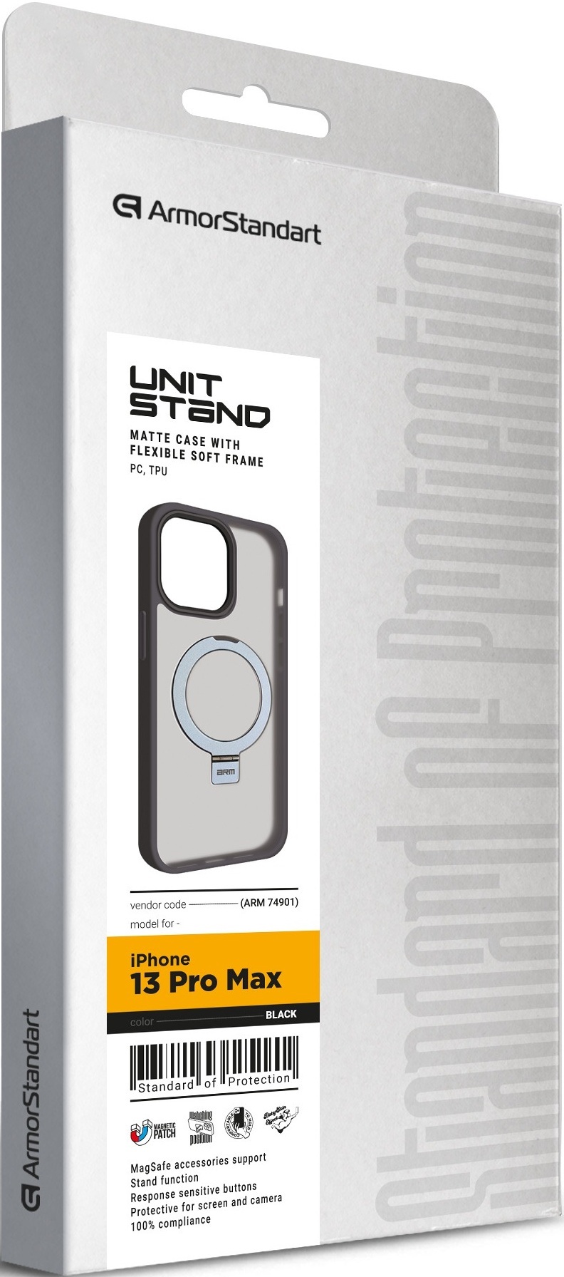 Чехол ArmorStandart Unit Stand для Apple iPhone 13 Pro Max Black (ARM74901) фото 
