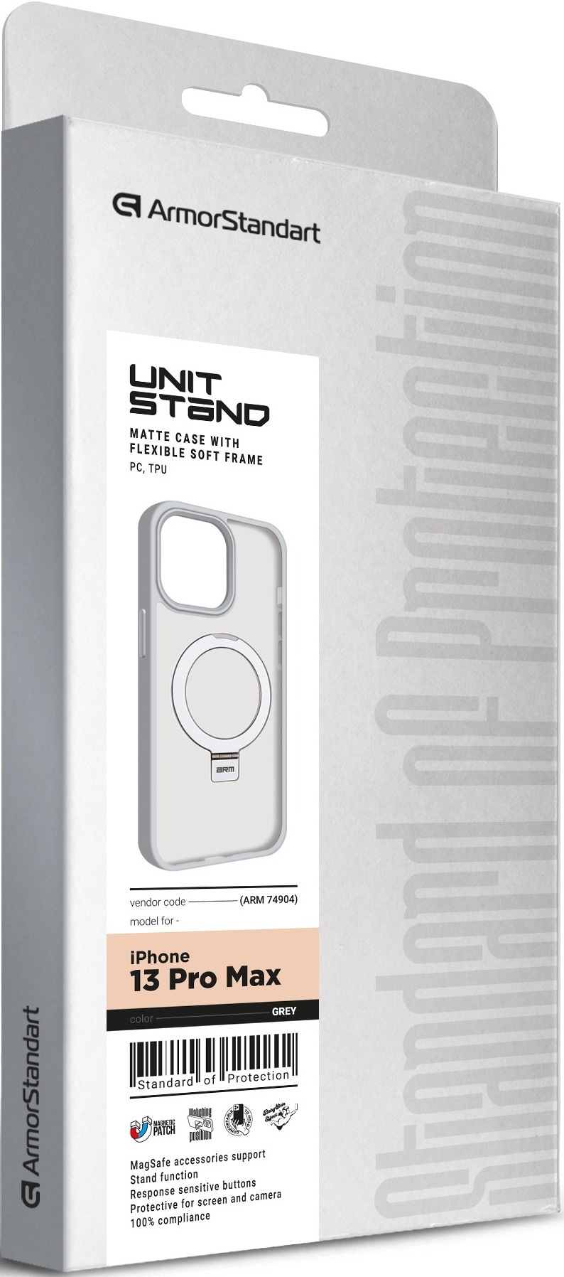 Чехол ArmorStandart Unit Stand для Apple iPhone 13 Pro Max Grey (ARM74904) фото 