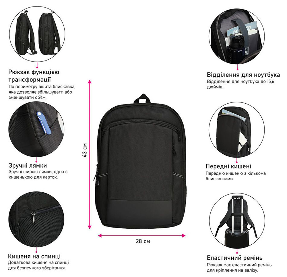 Рюкзак NikiBo Smart 30011605-01 черный фото 