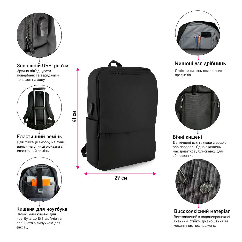 Рюкзак NikiBo Quest 16L 30011705-01 чорнийфото7