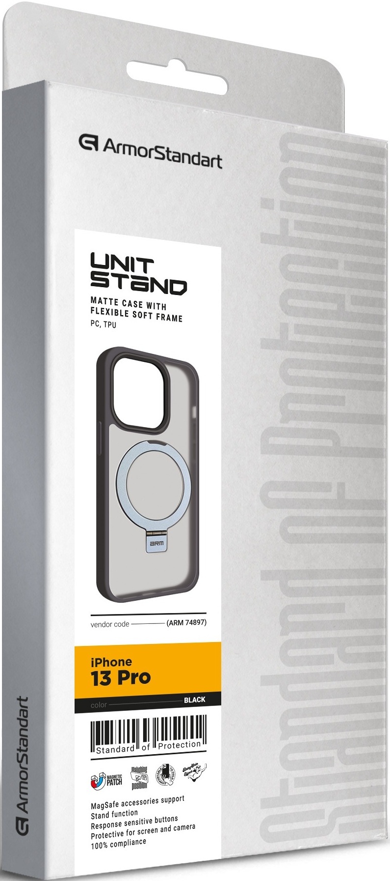 Чохол ArmorStandart Unit Stand для Apple iPhone 13 Pro Black (ARM74897)фото2