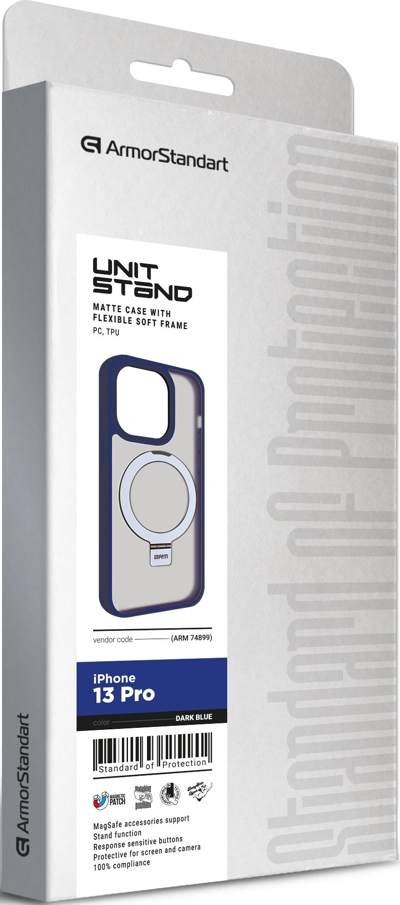 Чехол ArmorStandart Unit Stand для Apple iPhone 13 Pro Dark Blue (ARM74899) фото 2