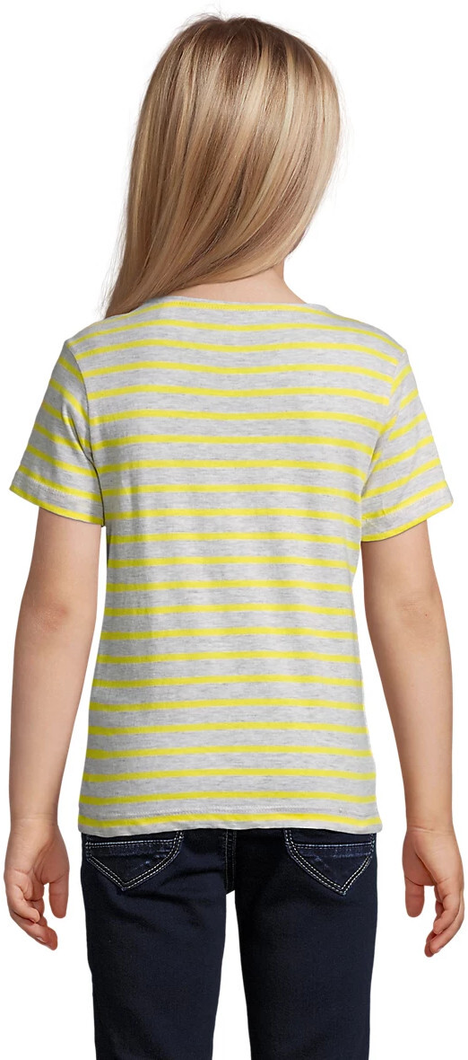 Футболка бавовняна дитяча Miles Kids 6-7р світло-сіра/лимоннафото2