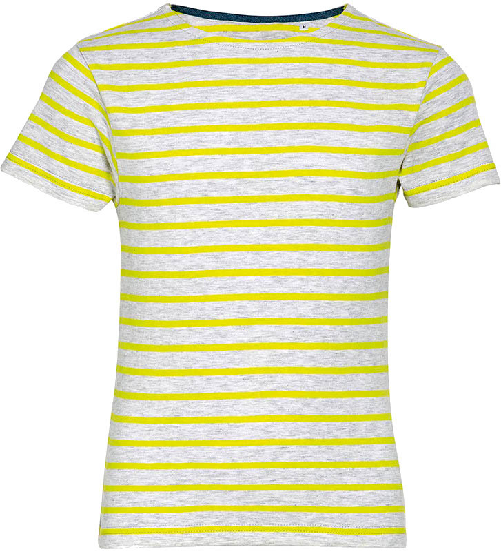 Футболка бавовняна дитяча Miles Kids 8-9р світло-сіра/лимоннафото3