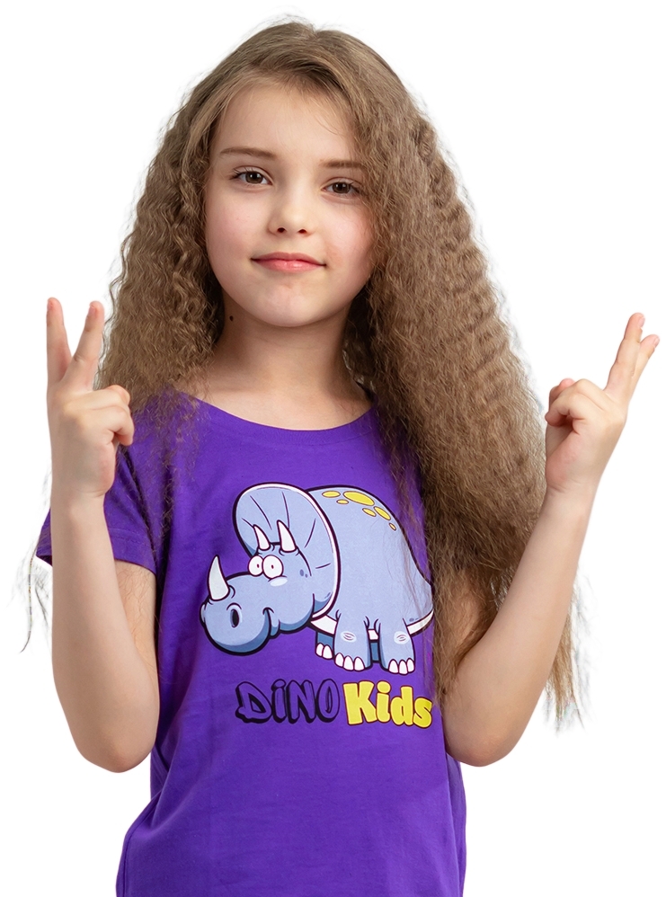 Футболка бавовняна дитяча Cherry 6-7р темно-фіолетовафото2