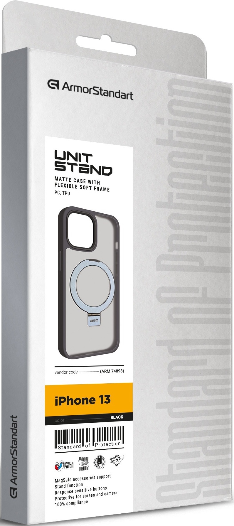 Чохол ArmorStandart Unit Stand для Apple iPhone 13 Black (ARM74893)фото2