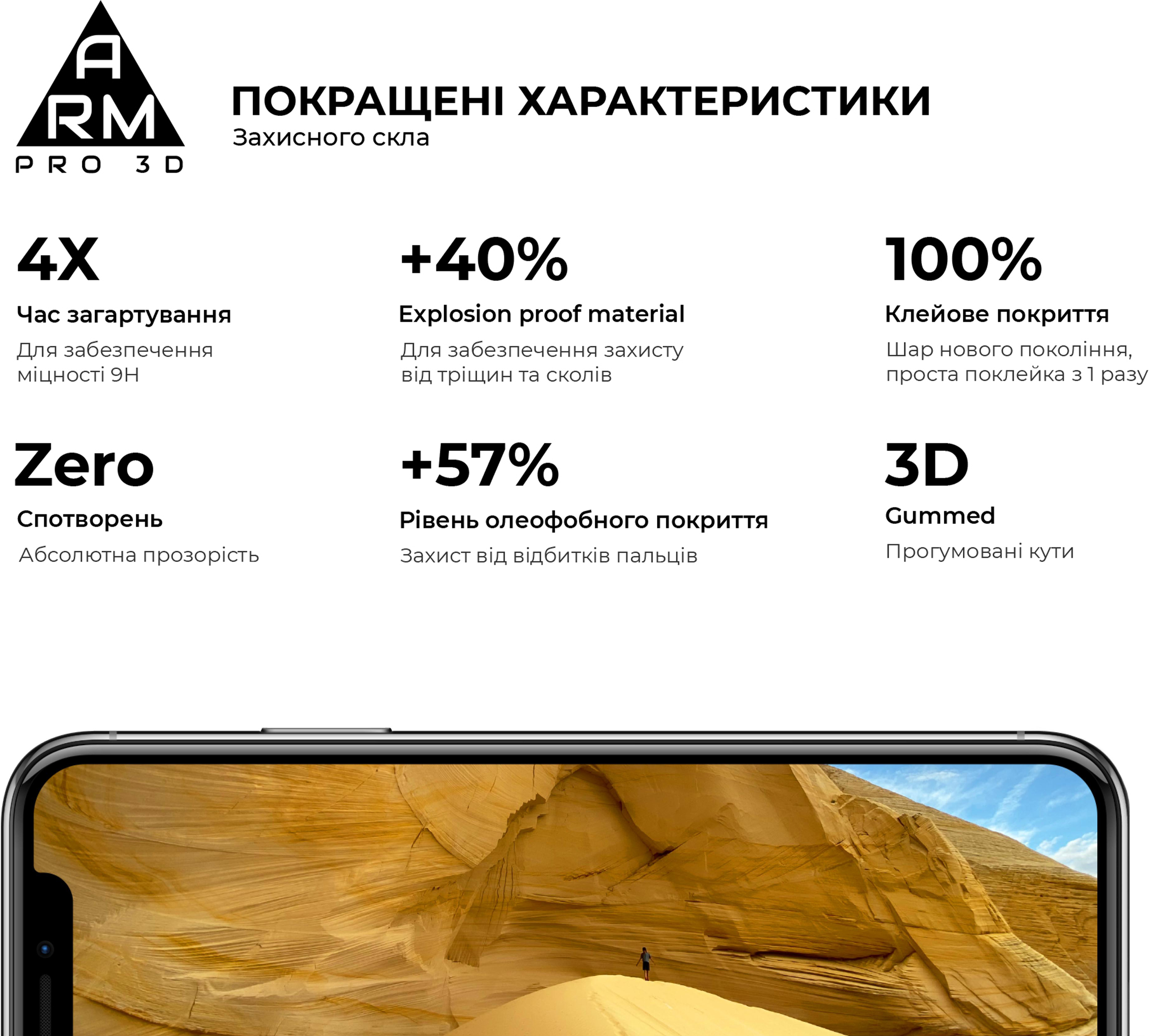 Защитное стекло ArmorStandart Pro 3D для Apple iPhone 12 Pro Max (ARM57356) фото 4