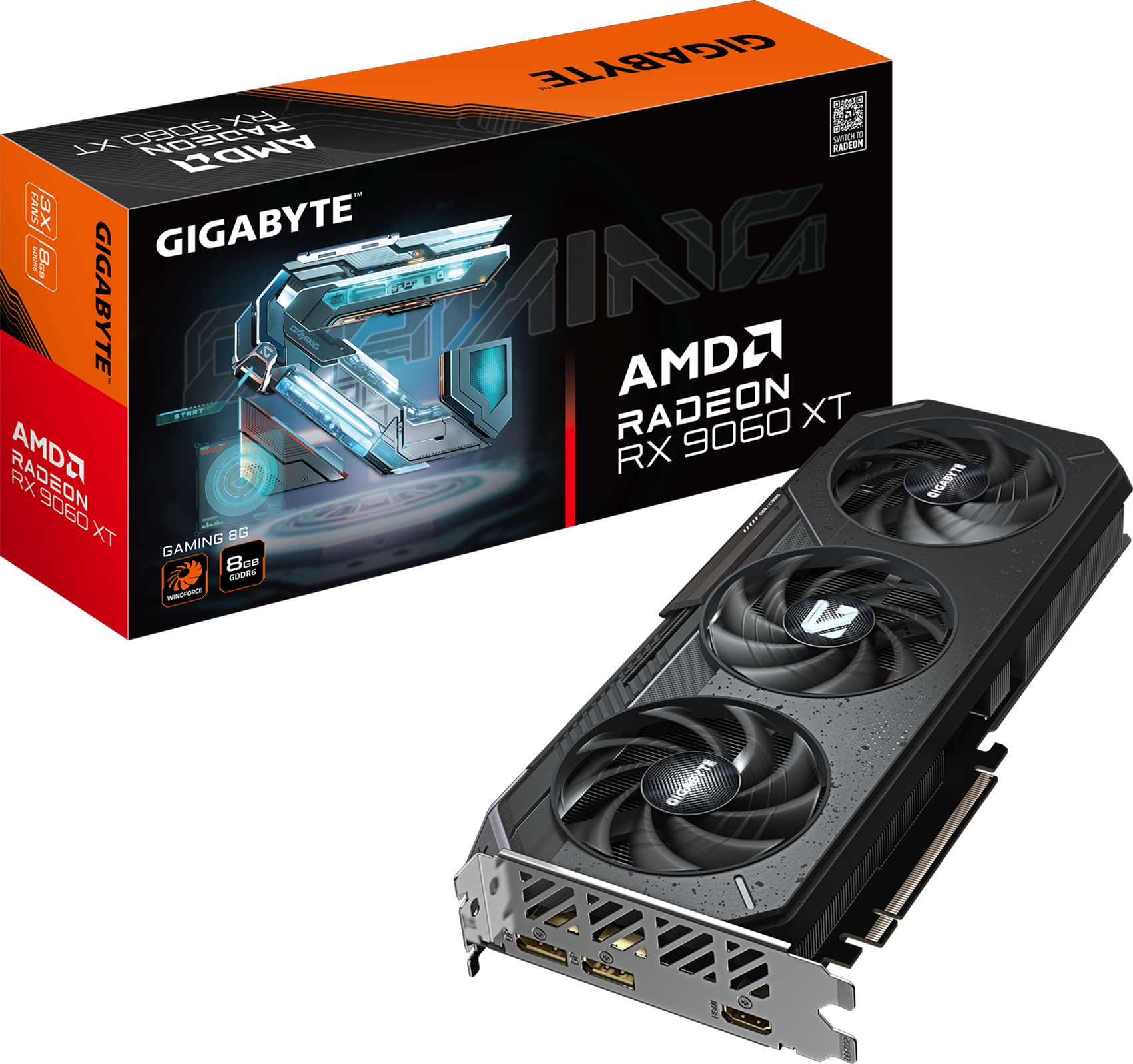Видеокарта GIGABYTE Radeon RX 9060 XT 8Gb GAMING (GV-R9060XTGAMING-8GD) фото 