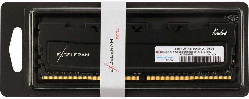 Память для ПК eXceleram DDR4 8GB 2666 MHz Black Kudos (EKBLACK4082619A) фото 