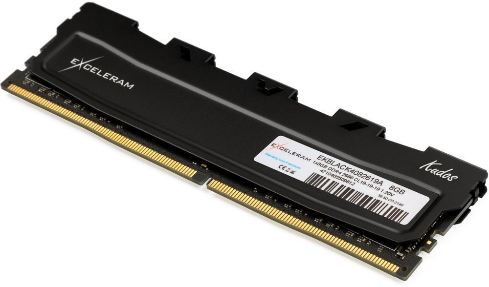 Память для ПК eXceleram DDR4 8GB 2666 MHz Black Kudos (EKBLACK4082619A) фото 