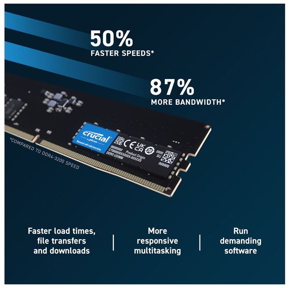 Пам'ять для ПК Micron DDR5 32GB 4800 MHz (CT32G48C40U5)фото
