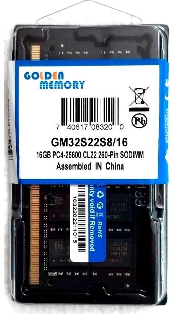 Память для ноутбука Golden Memory DDR4 16GB 3200 MHz (GM32S22S8/16) фото 