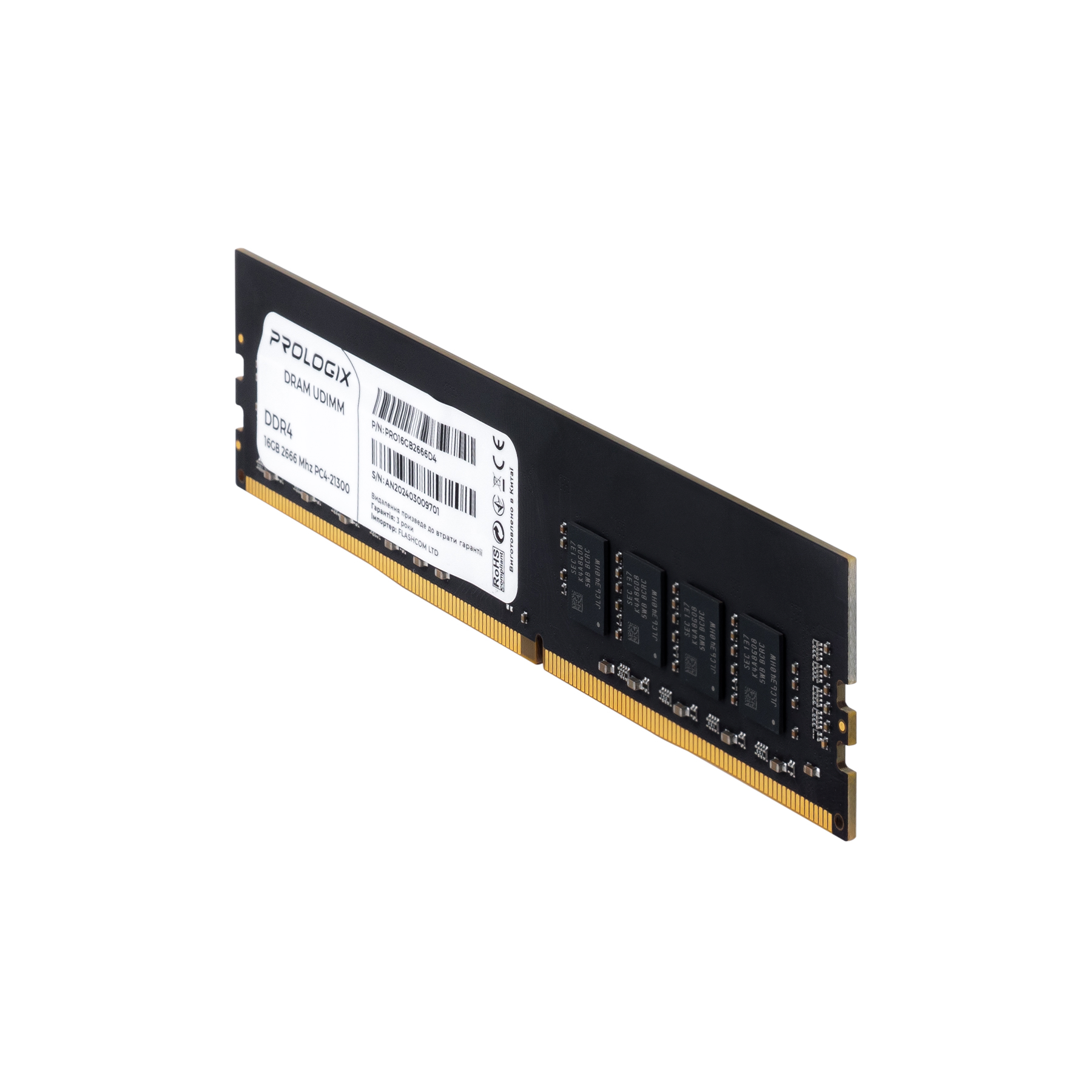 Пам'ять для ПК Prologix DDR4 16GB 2666 MHz (PRO16GB2666D4) фото