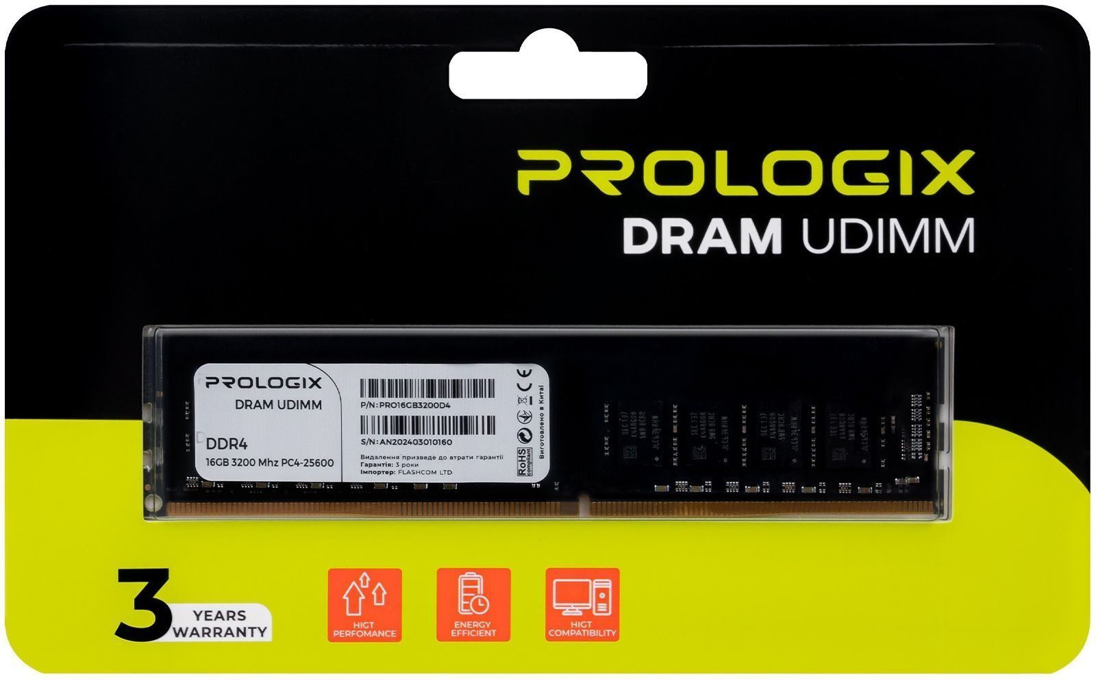 Память для ПК Prologix DDR4 16GB 3200 MHz (PRO16GB3200D4) фото4