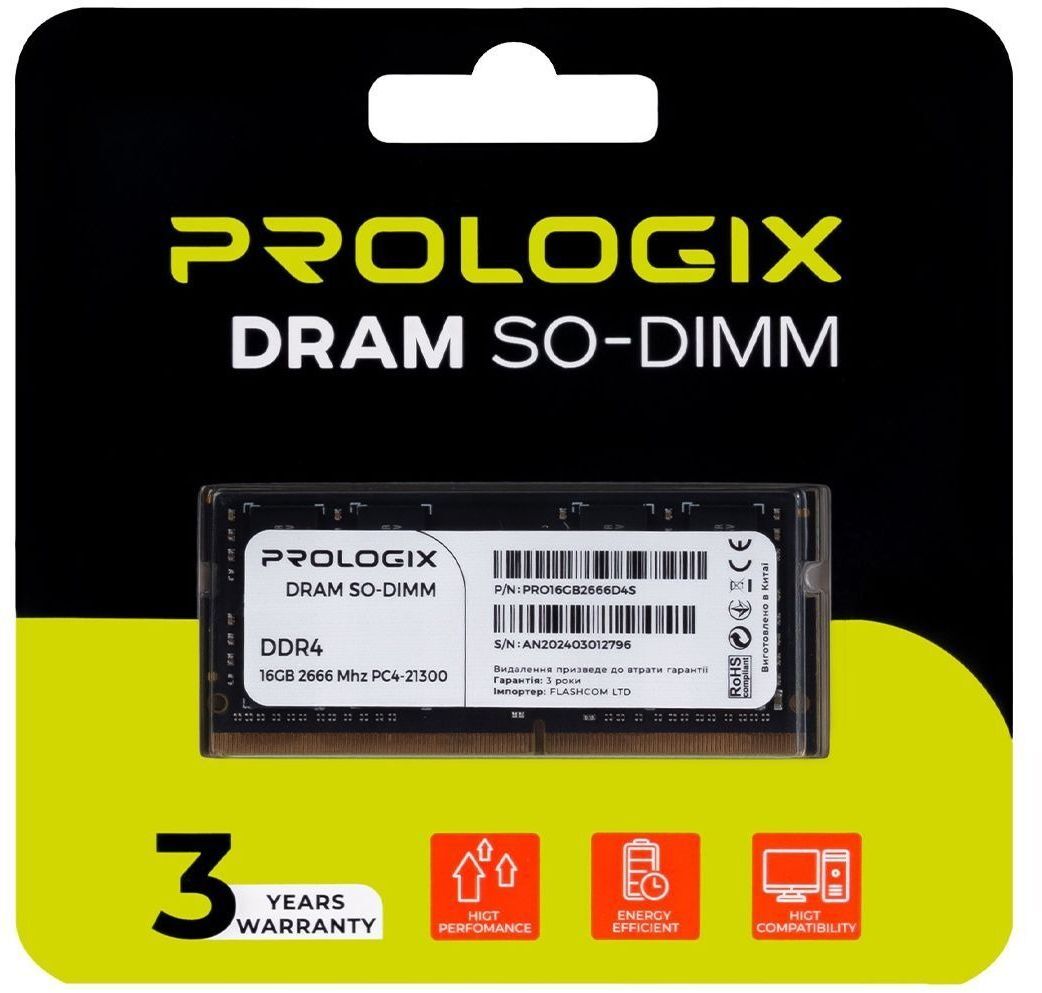 Память для ноутбука Prologix DDR4 16GB 2666 MHz (PRO16GB2666D4S) фото4