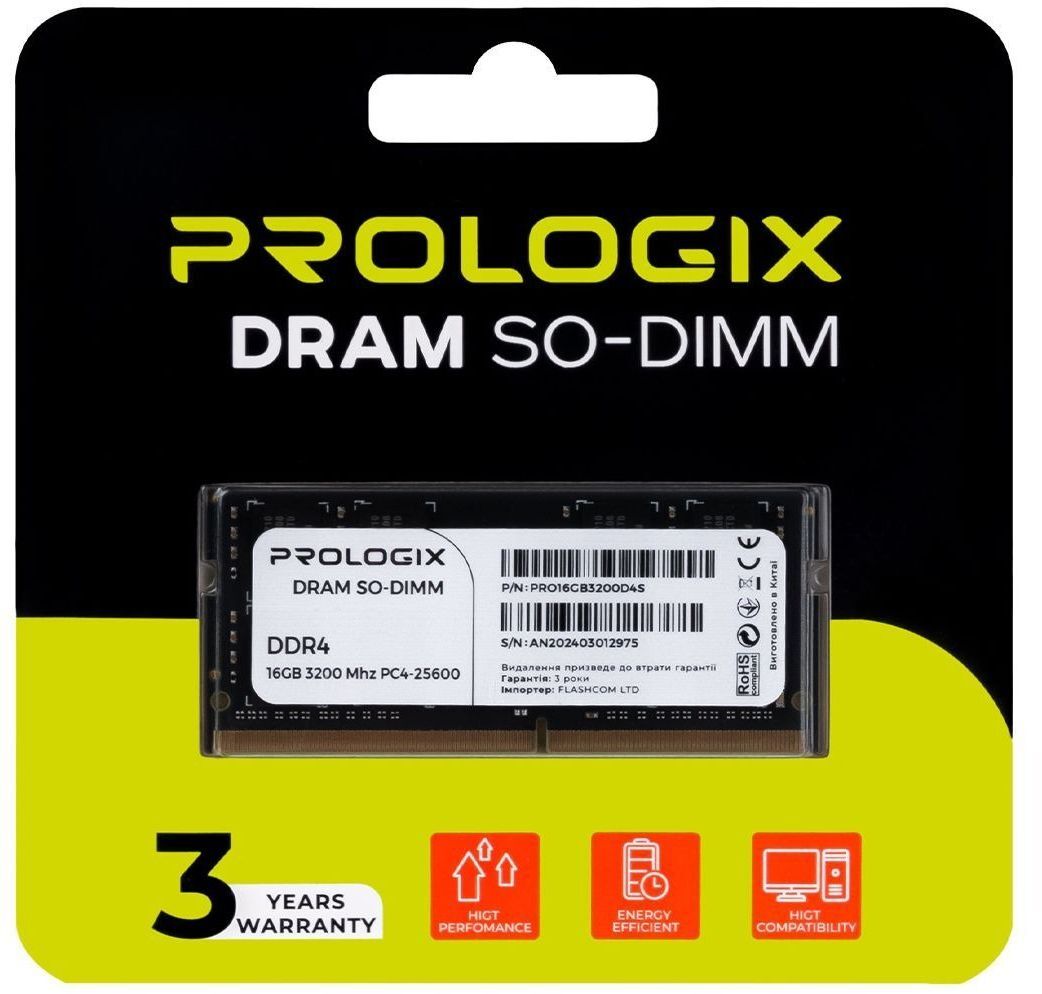 Память для ноутбука Prologix DDR4 16GB 3200 MHz (PRO16GB3200D4S) фото4