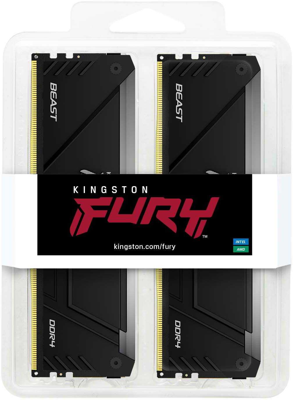 Память для ПК Kingston DDR4 32GB (2x16GB) 3200 MHz FURY Beast RGB