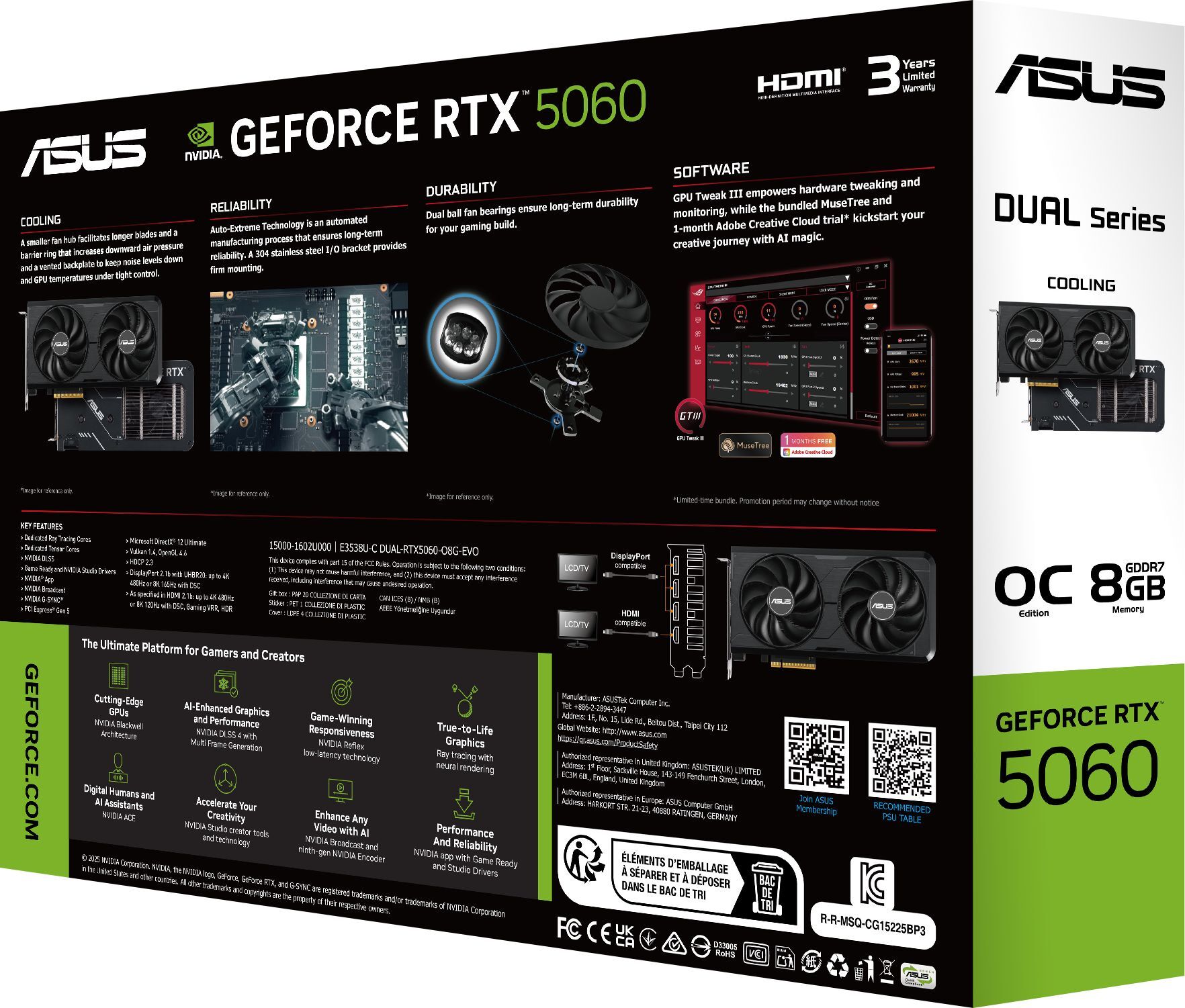 Видеокарта ASUS GeForce RTX 5060 8GB GDDR7 OC EVO DUAL-RTX5060-O8G-EVO (90YV0NS0-M0NB00) фото 16