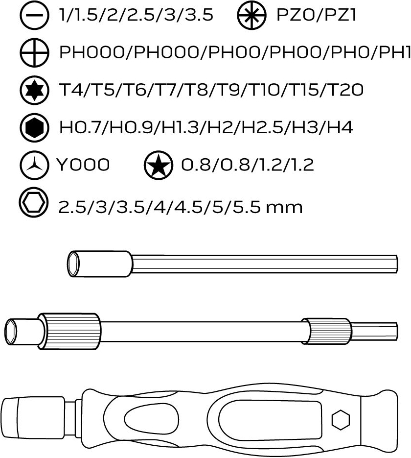 Биты Neo Tools, 1/4", 45шт (06-111-1) фото 2