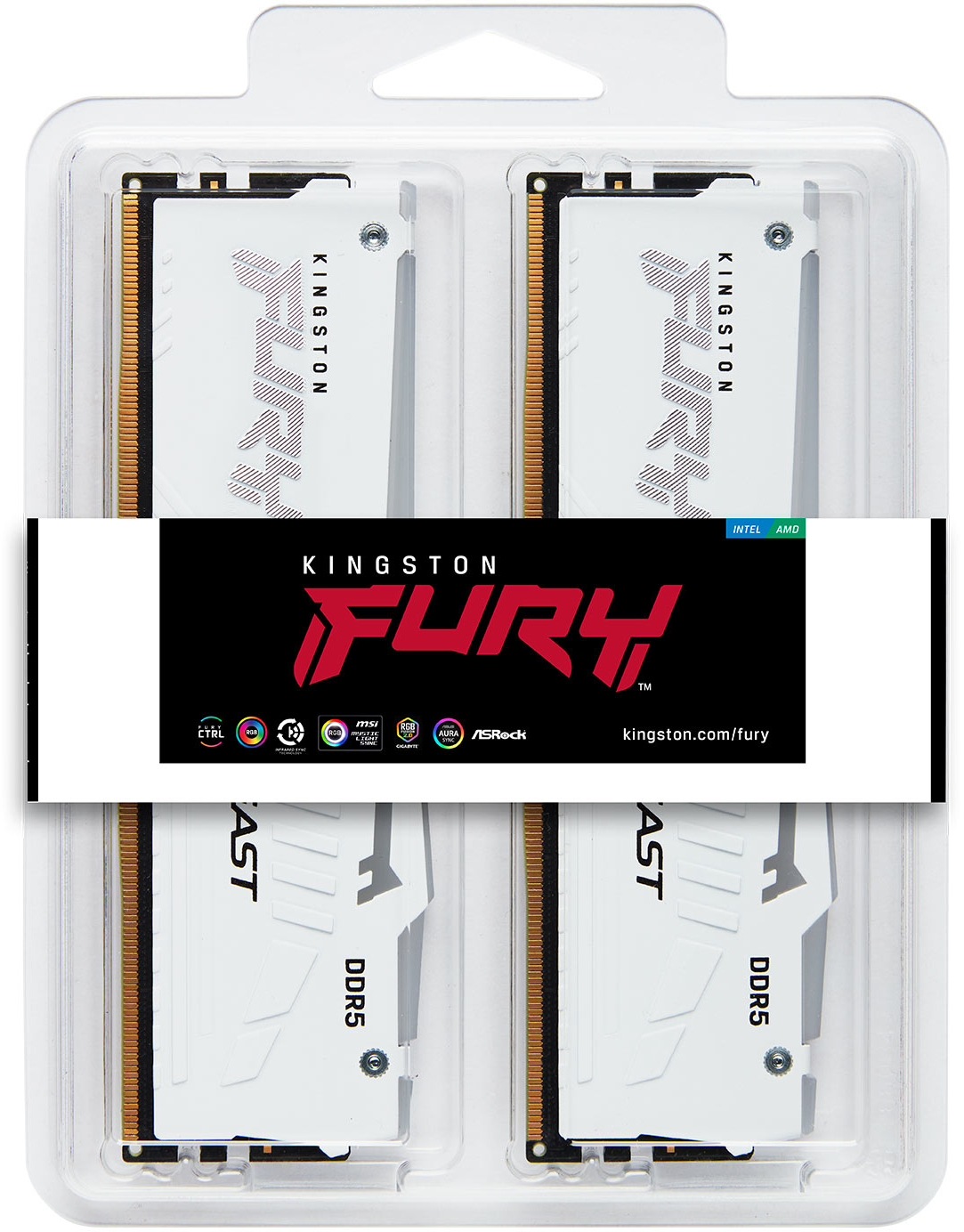 Память для ПК Kingston DDR5 32GB (2x16GB) 6000 MHz FURY Beast RGB