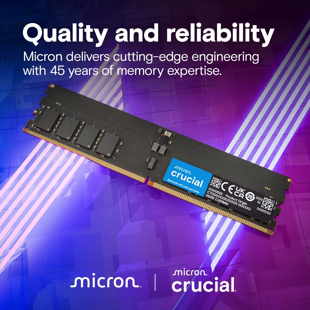 Пам'ять для ПК Micron DDR5 32GB 6400 MHz (CT32G64C52CU5)фото