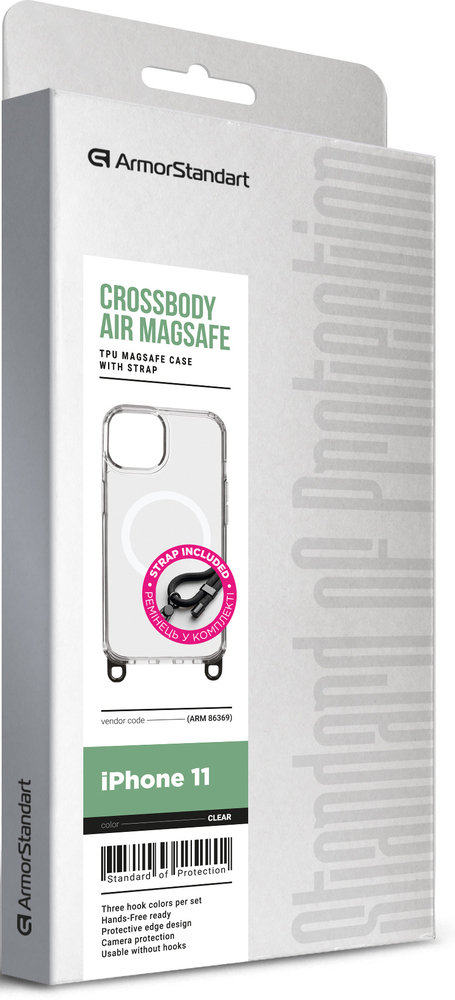 Чехол ArmorStandart Crossbody Air MagSafe Rope для Apple iPhone 11 Clear (ARM86369) фото 2
