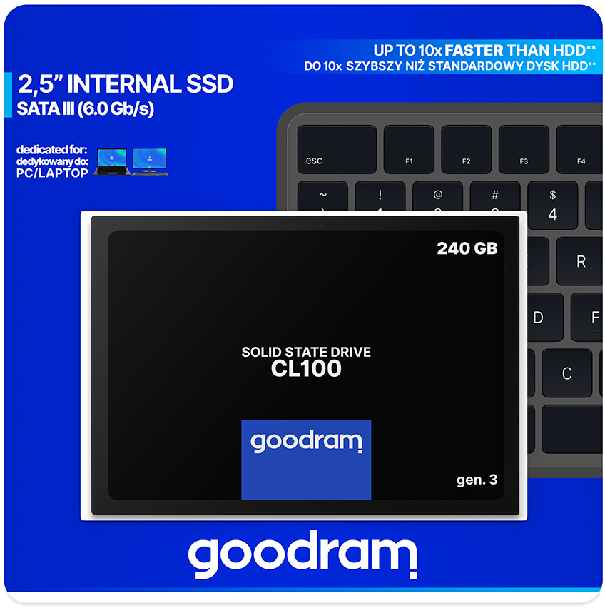 SSD накопичувач Goodram 2.5" 240GB CL100 (SSDPR-CL100-240-G3)фото