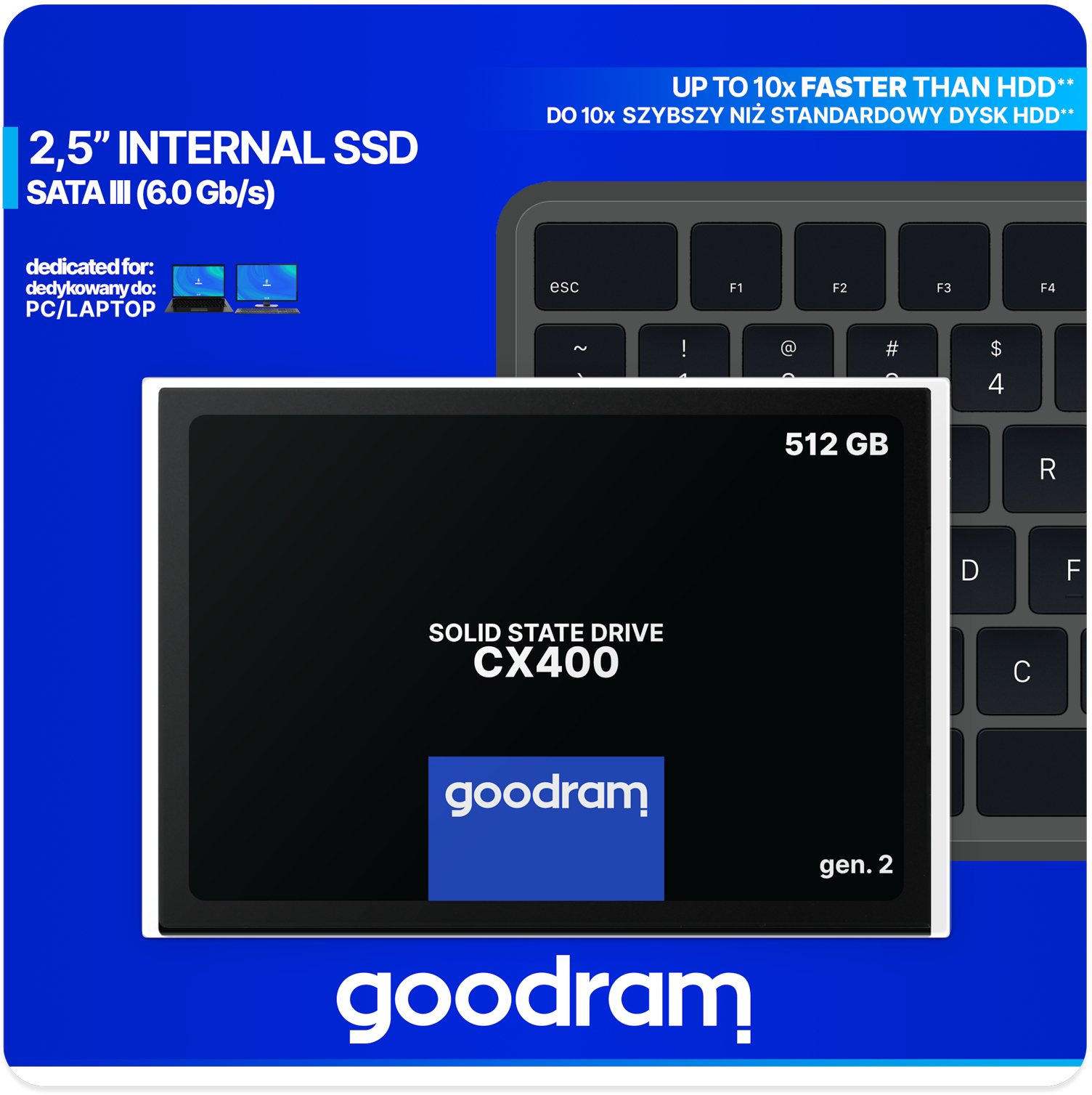 SSD накопитель Goodram 2.5" 512GB CX400 (SSDPR-CX400-512-G2) фото 