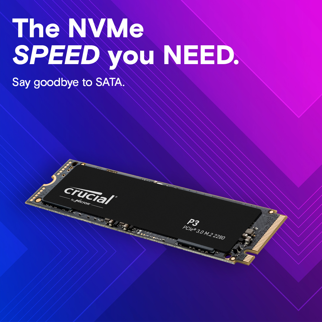 SSD накопитель Crucial M.2 2280 1TB (CT1000P3SSD8) фото 