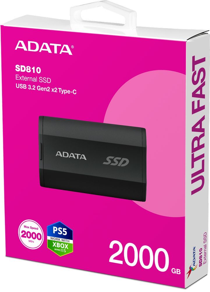 SSD накопитель ADATA USB 3.2 2TB (SD810-2000G-CBK) фото 