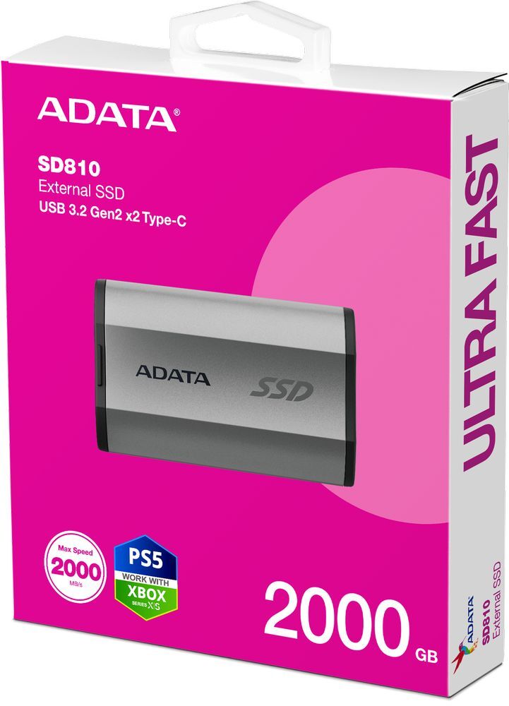 SSD накопитель ADATA USB 3.2 2TB (SD810-2000G-CSG) фото 