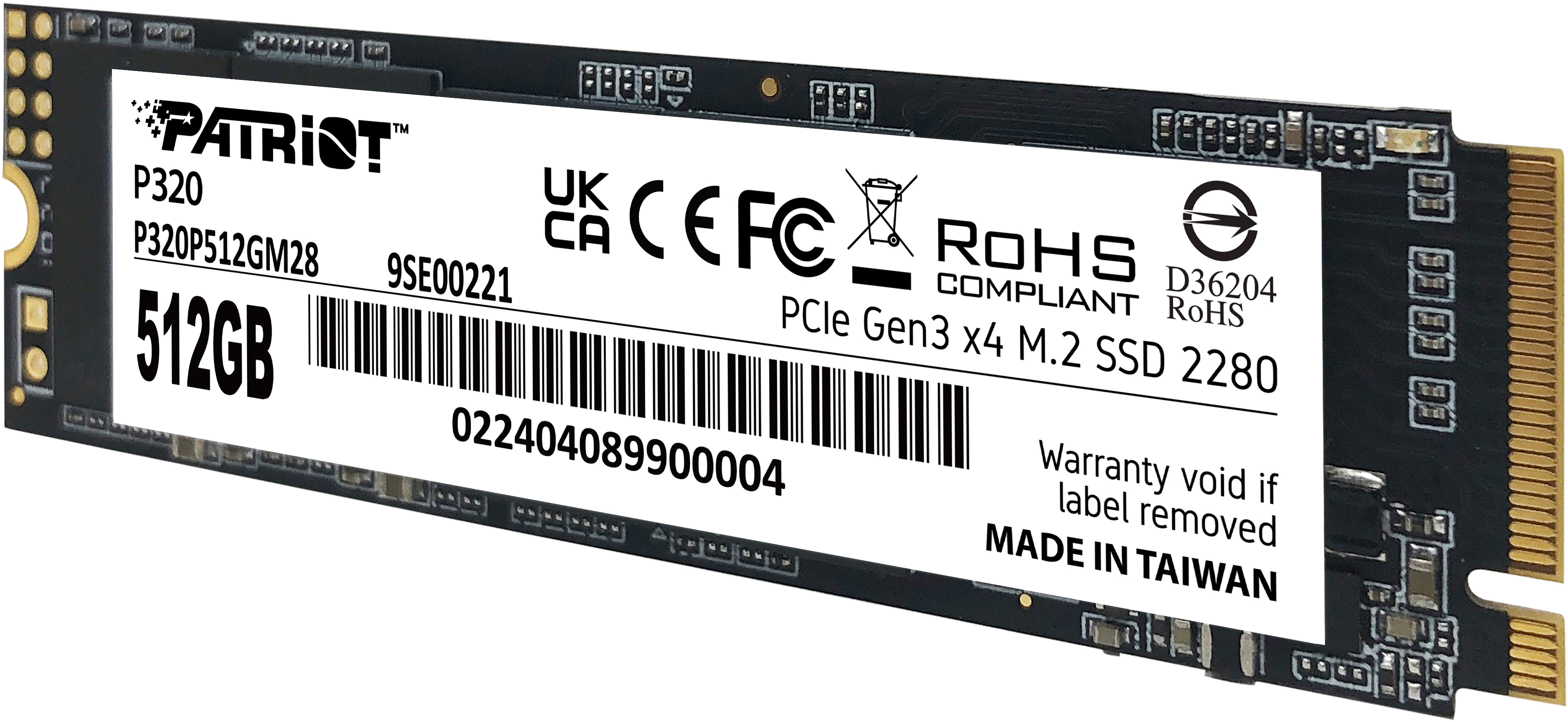 SSD накопитель Patriot M.2 2280 512GB (P320P512GM28) фото 