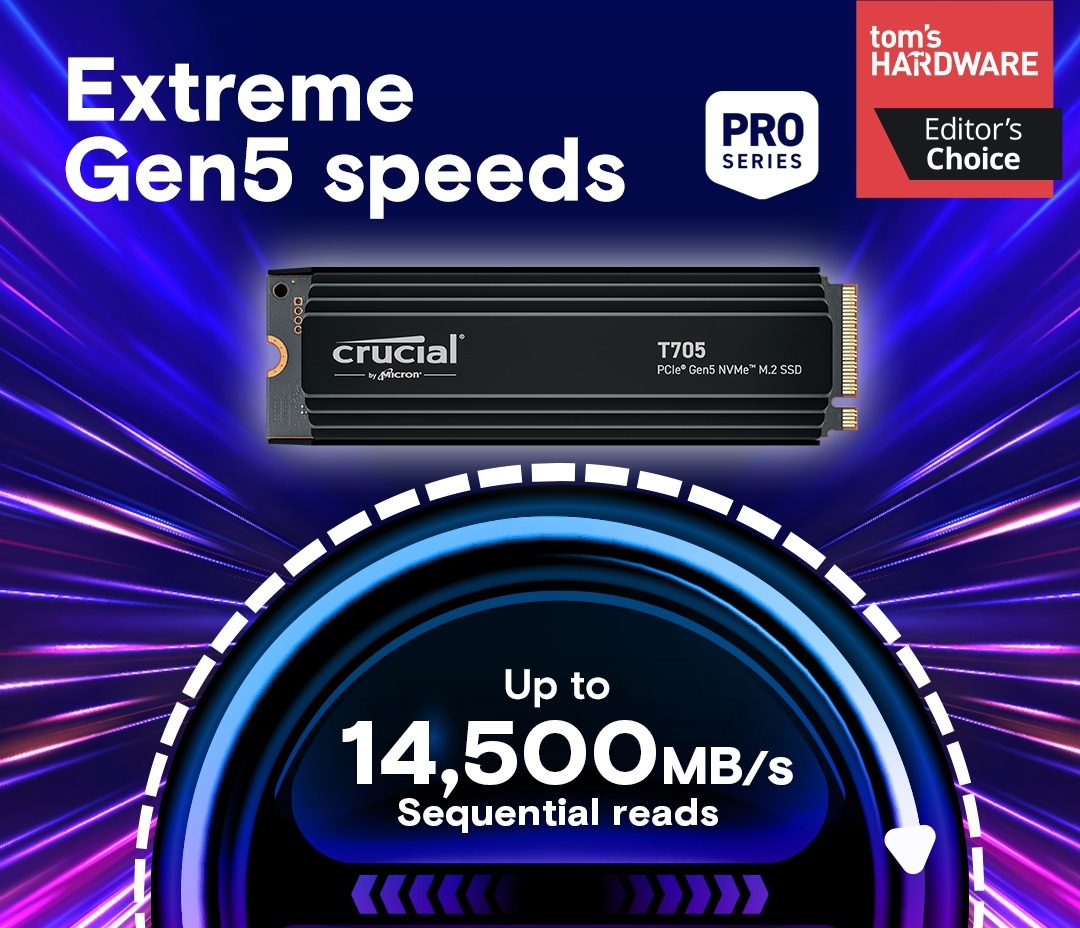 SSD накопичувач Crucial M.2 2280 2TB T705 Heatsink (CT2000T705SSD5)фото