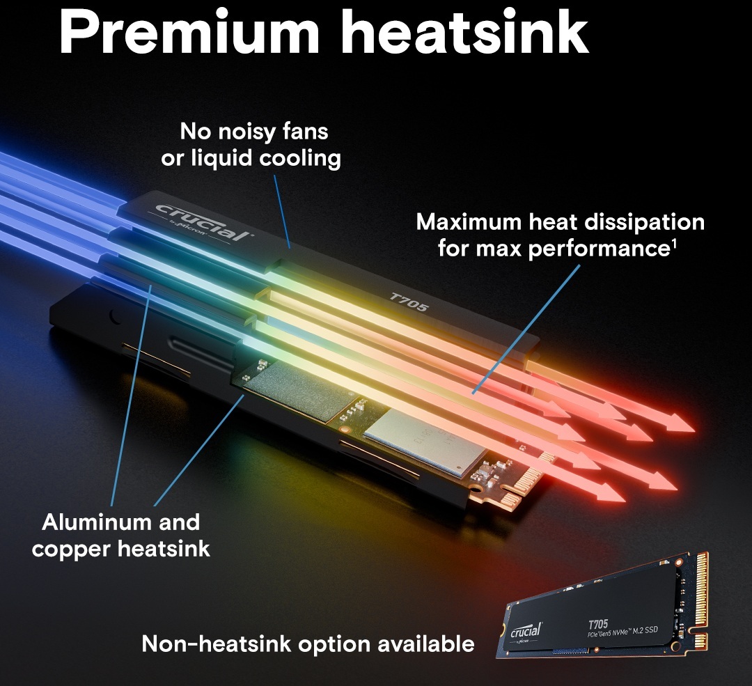 SSD накопичувач Crucial M.2 2280 4TB T705 (CT4000T705SSD3)фото
