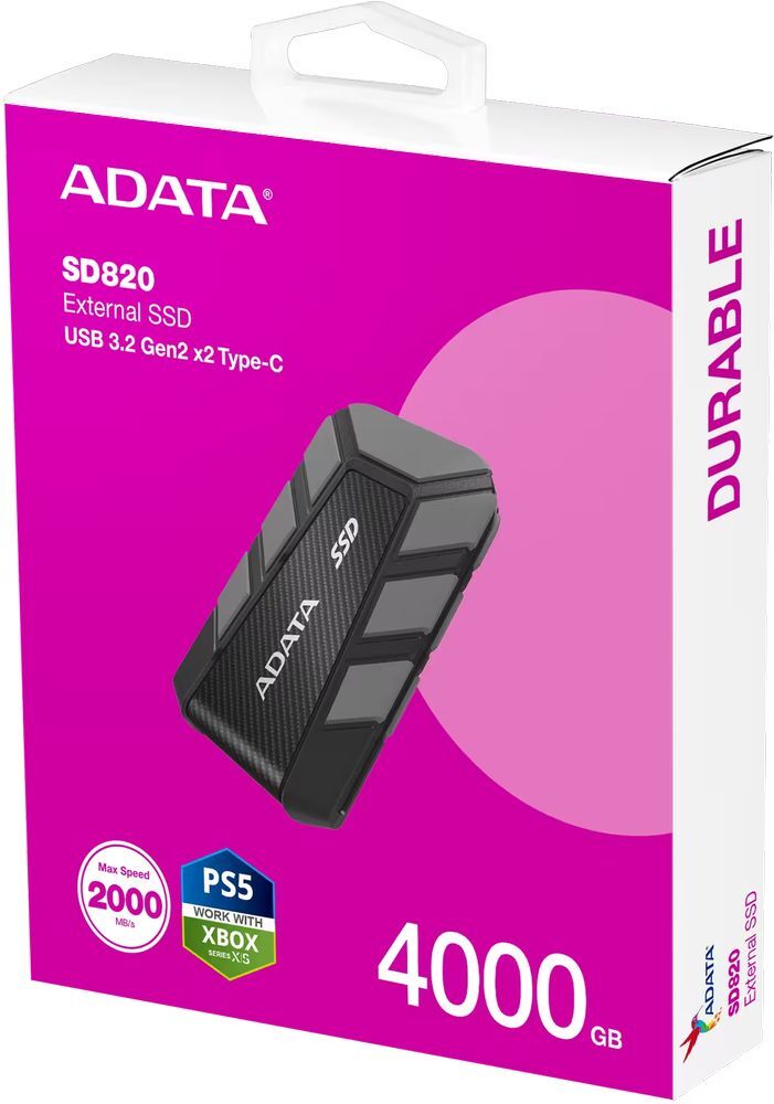 SSD накопитель ADATA USB 3.2 4TB SD820 (SD820-4000G-CGY) фото 