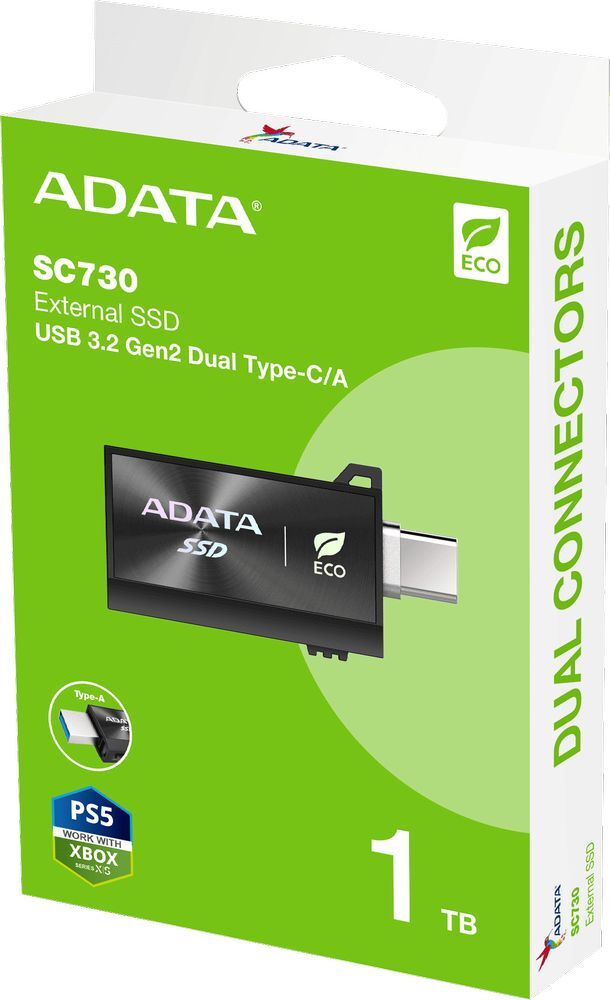 SSD накопичувач ADATA USB 3.2 1TB SC730 (SC730-1T-CACTI)фото