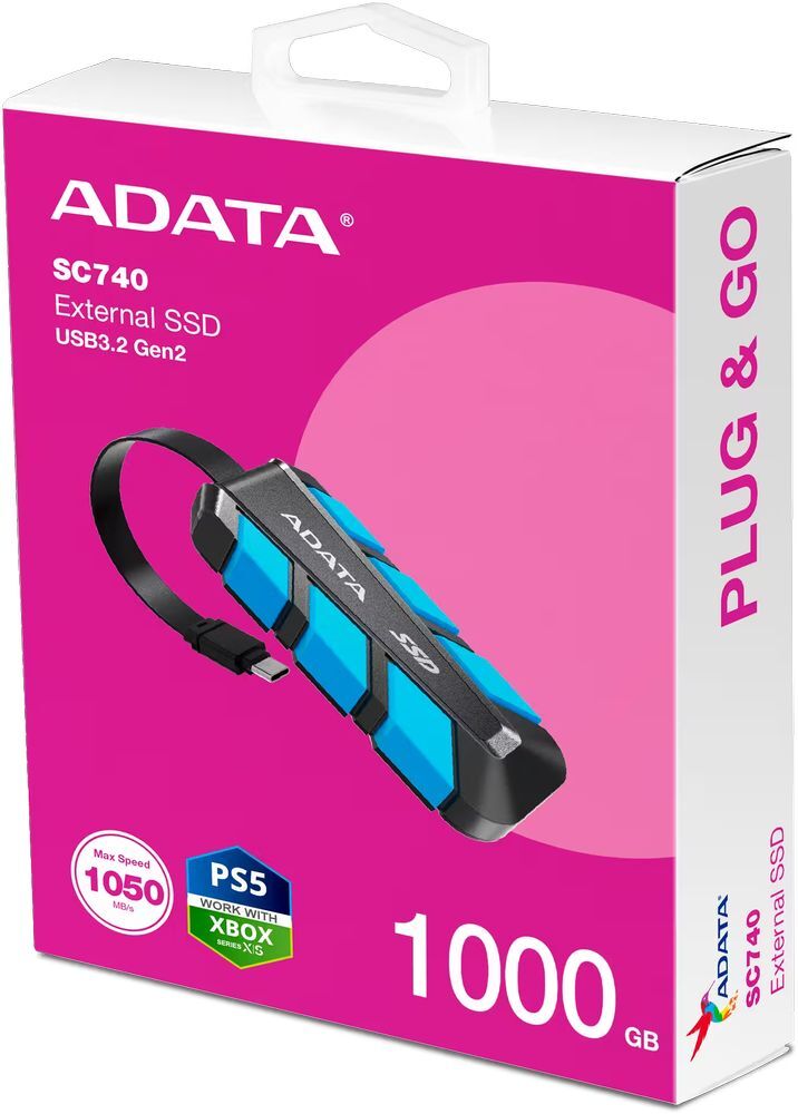 SSD накопитель ADATA USB 3.2 1TB SC740 (SC740-1000G-CBU) фото 
