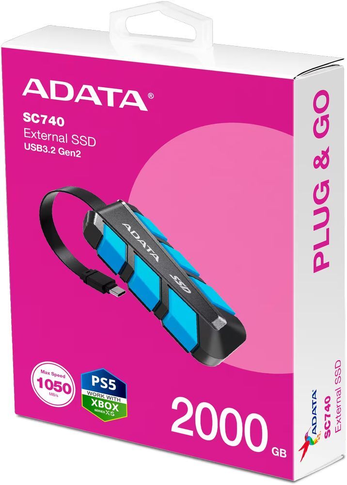 SSD накопитель ADATA USB 3.2 2TB SC740 (SC740-2000G-CBU) фото 