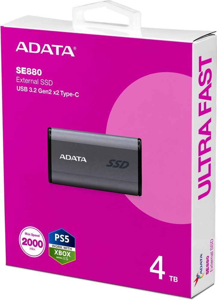 SSD накопитель ADATA USB 3.2 4TB SE880 (AELI-SE880-4TCGY) фото 